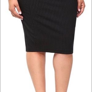 TORRID Black & white pinstripe pencil skirt